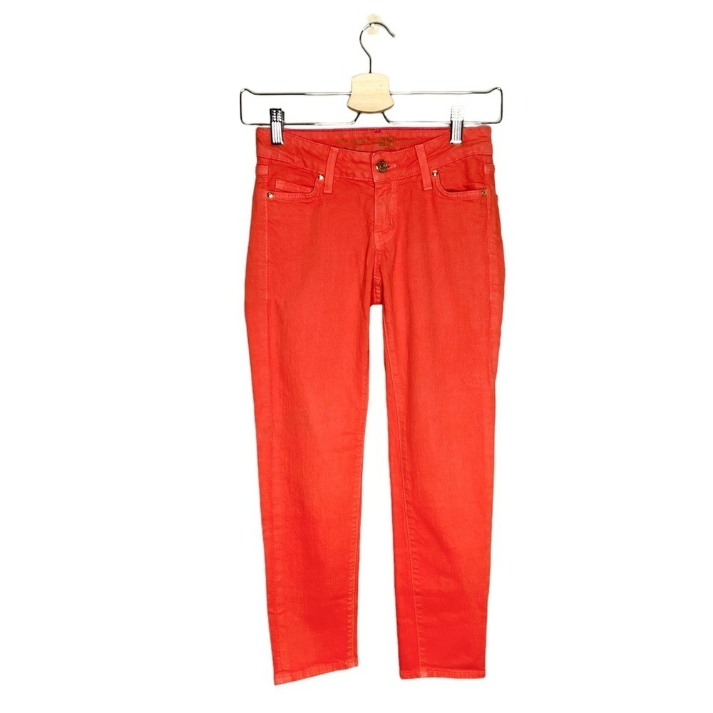 Kate Spade Bright Orange Play Hooky Broome Street Skinny Cropped Jeans